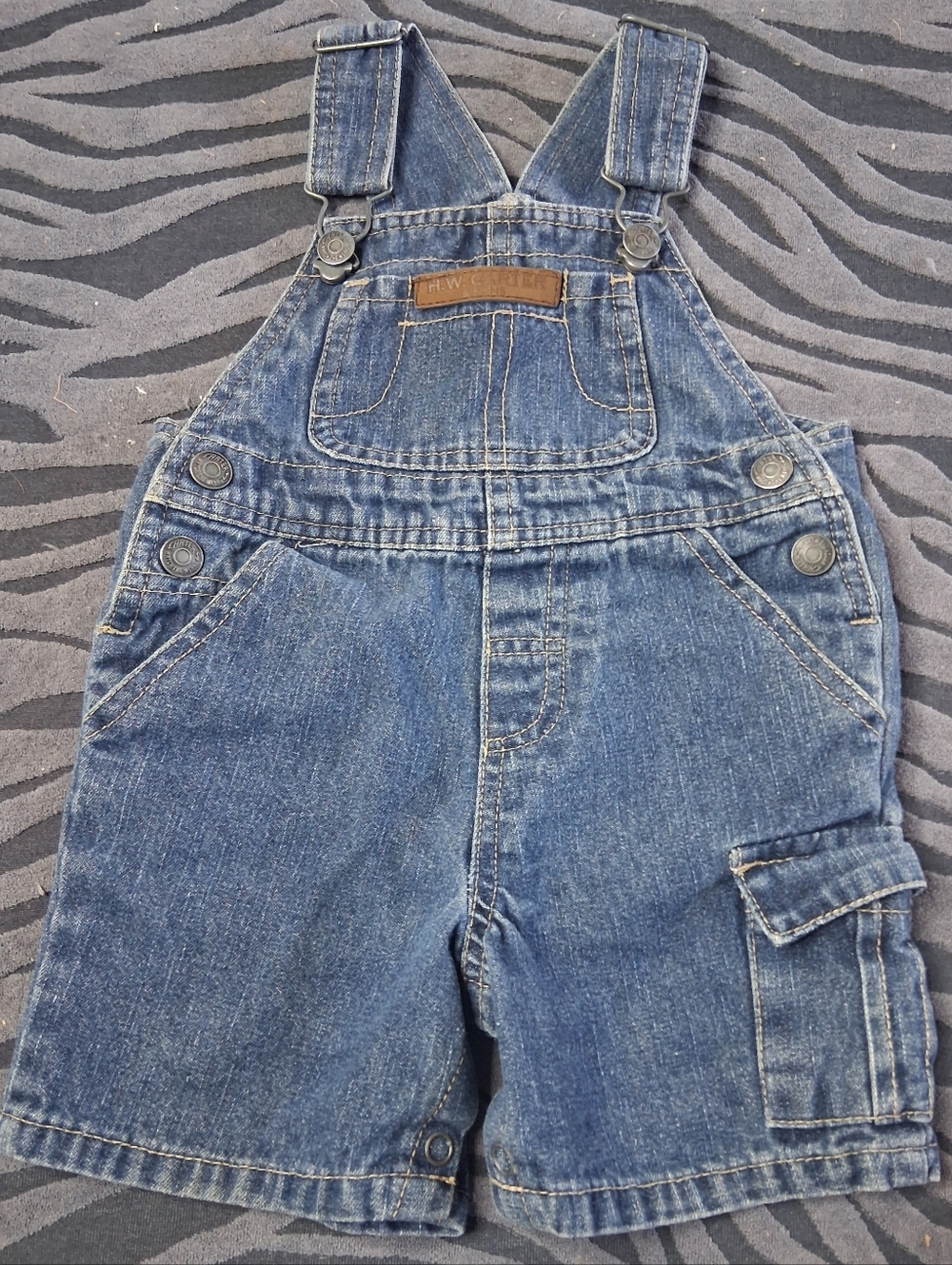 Kids Denim Shortalls Overalls - Blue